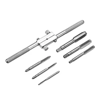 6pcs m4 m12 tap wrench thread set with adjustable thread tap high speed steel hand tapping tool for auto repair and machinery