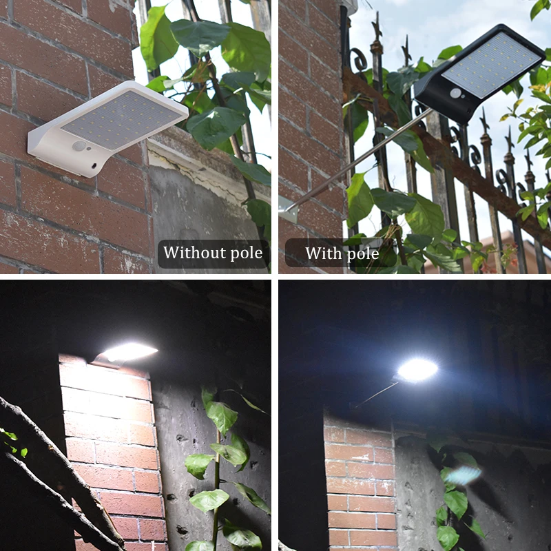 

36 LED Solar Powered Lights With Motion Sensor Waterproof Garden Deck Lamps for Front Door Yard Patio Lounge Parking Decoration