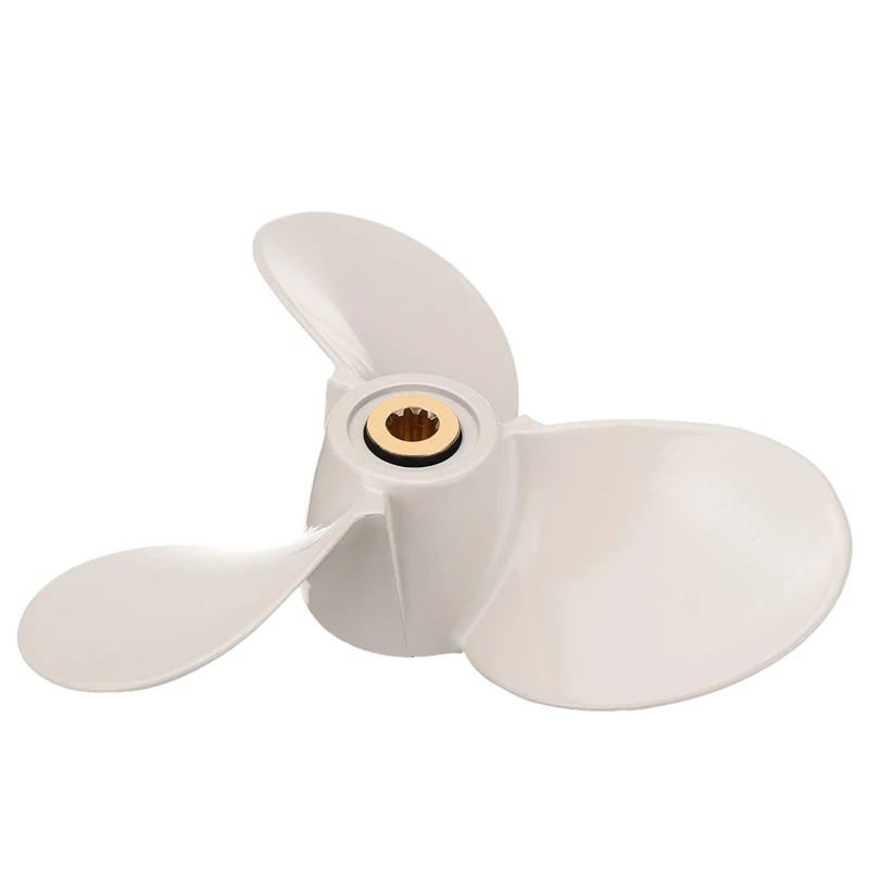 

Подвесной Пропеллер из алюминиевого сплава 6E0-45941-01-El 7 1/2X8-Ba для Yamaha Mariner 4-6Hp, 3 лопасти, 9 шлицевых зубьев, белый