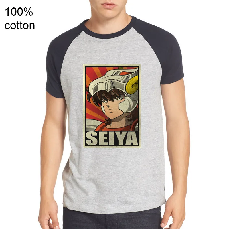 Высокое качество Мужские футболки Новинка 2019 Рыцари зодиака Святого сея