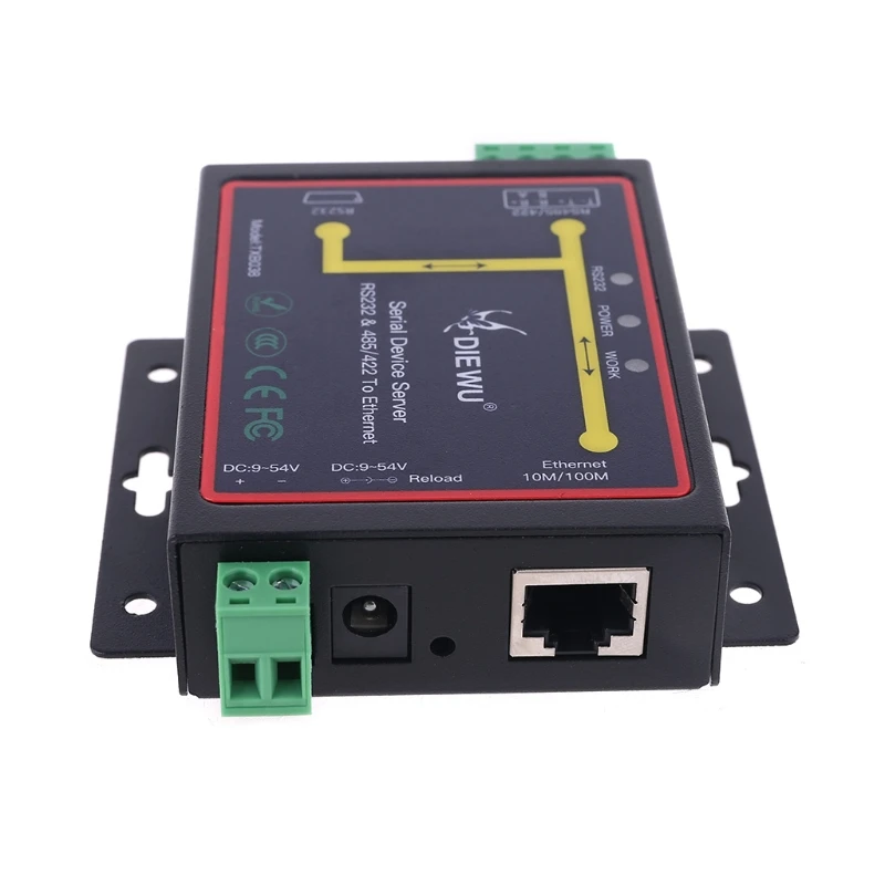 RJ45 к RS232 RS485 промышленный Мужской конвертер TCP/UDP серийный Ethernet устройство