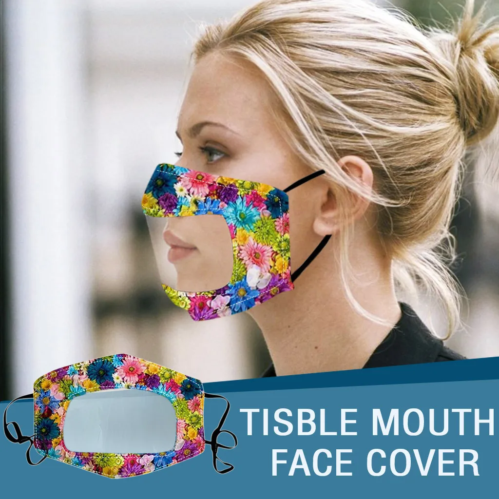 

10PCS Face Cover Mask with Adult Mask And With Clear Window Mask Transparent Reusable For Outdoor Working mondkapjes wasbaar