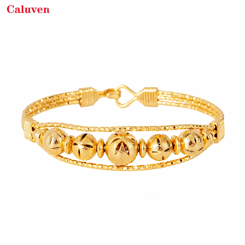 Медный шар золотые браслеты и в эфиопском стиле индийские с бусинами Дубая для