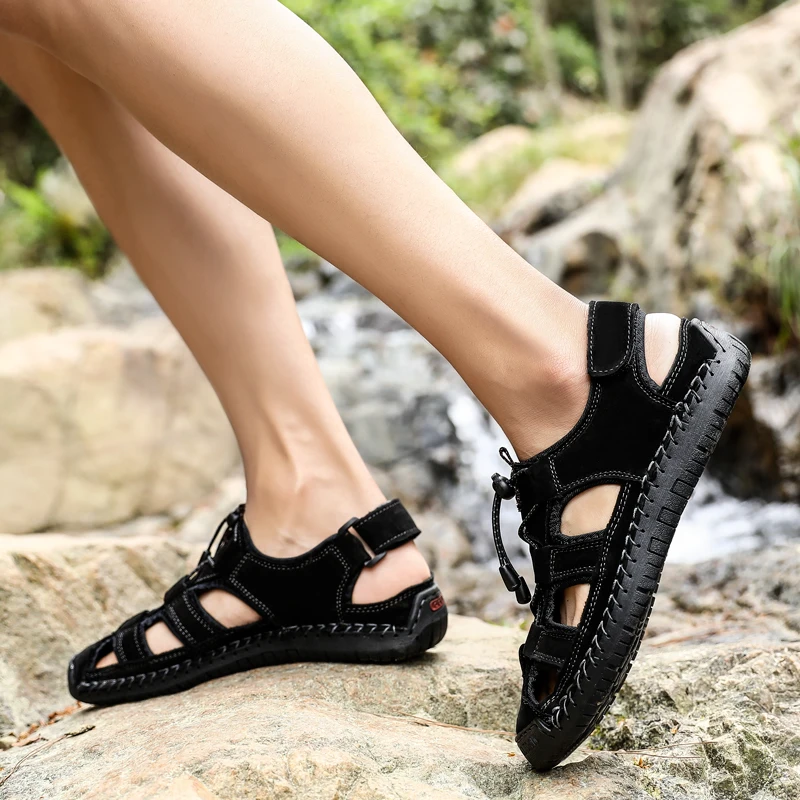 Новинка модные летние повседневные сандалии мужские удобные нескользящие из