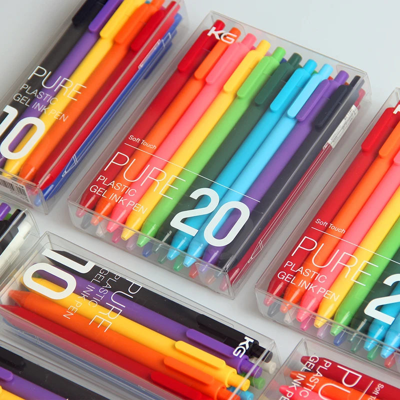 

20Pcs KACO PURE Series Colorful Gel Pen with 0.5mm Colorful Refill Kawaii Neutural Gel Pens for Student Drawing Writing
