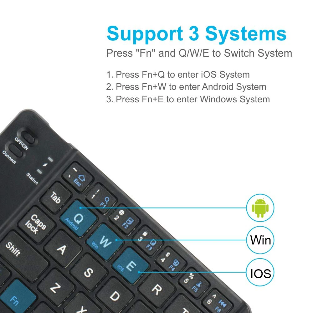 67 Keys Mini foldable keyboard Bluetooth Wireless Keypad for Windows Android ios Tablet ipad Phone Portable Light Weight | Компьютеры и