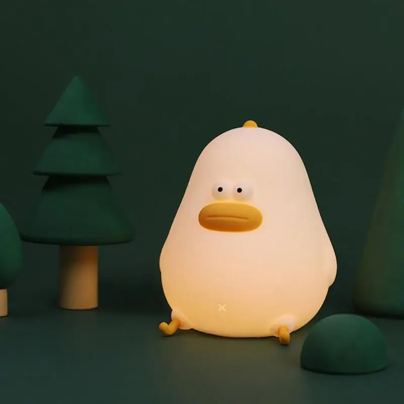 

USB Rechargeable Night Light Silicone Little Fat Chicken Pat Light Touch Sensor Bedroom Bedside Lamp For Kids Baby Sleeping Lamp