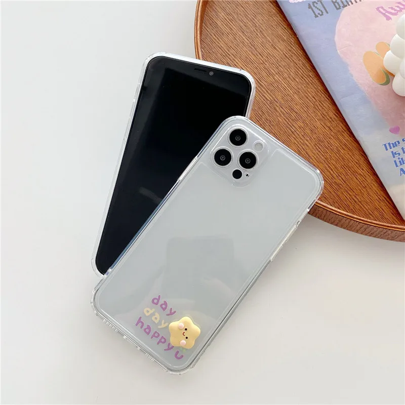 

3D Cartoons Star Rotating Transparent Phone Cover For iPhone 11 Soft TPU Back Case For iPhone SE 2020 12 Mini 11 Pro XS MAX X XR