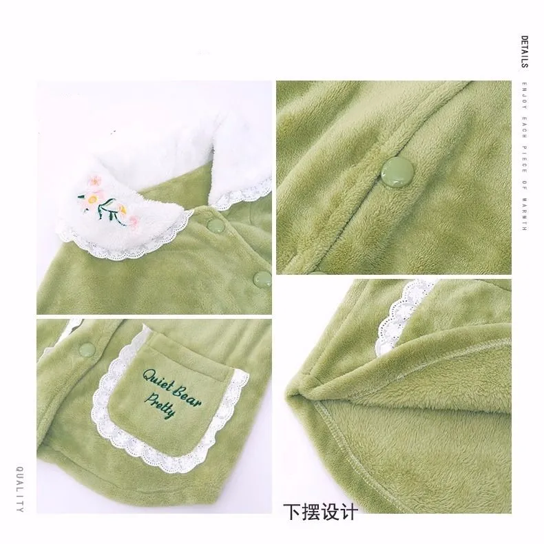 Теплый зимний женский пижамный комплект толстая Фланелевая пижама с длинными