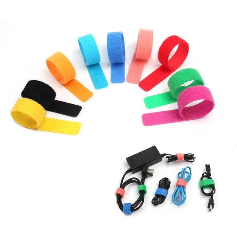 10 шт. кабель для хранения данных с нейлоновой застежкой самоклеящаяся веревка