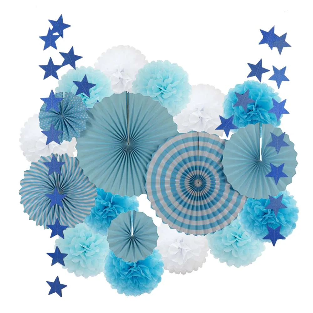 19 шт золотой зеленый красный набор Рождественские Висячие бумажные веера