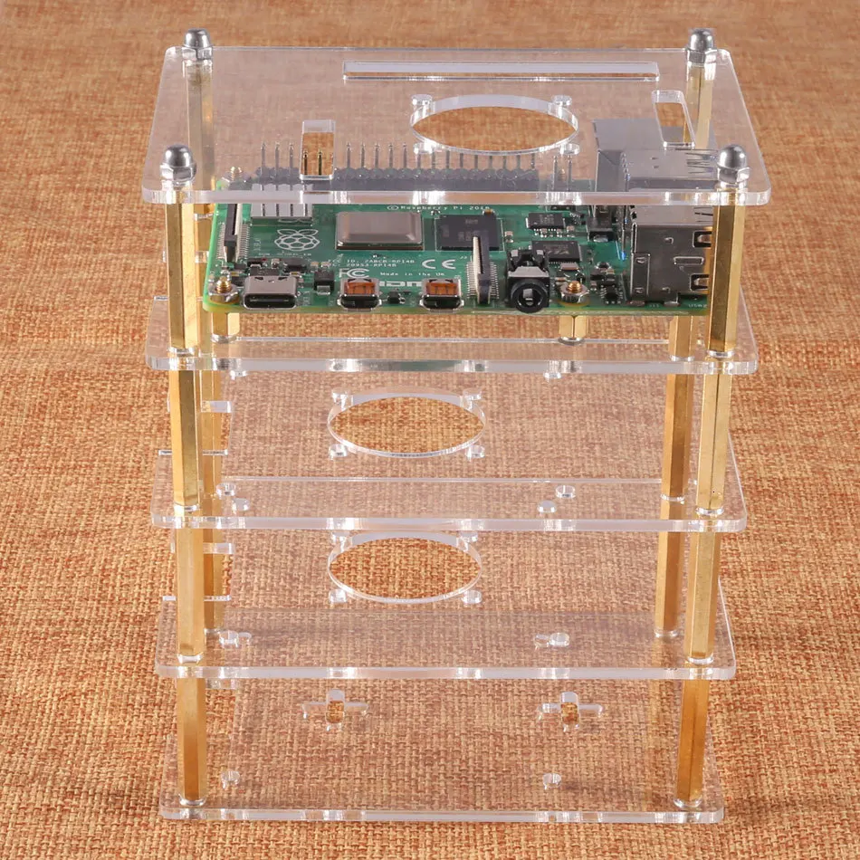 Raspberry Pi 3 4 Чехол 1 слой многослойный акриловый стек оболочка/корпус для Модель B/3B