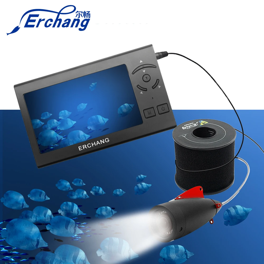 Erchang 1000TVL 4 3 дюйма 30 м кабель рыболокатор подводная рыболовная камера 8 шт. белый