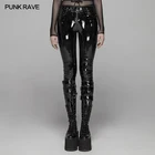 Женские брюки в стиле панк-рейв, из лакированной кожи WK378, узкие эластичные брюки