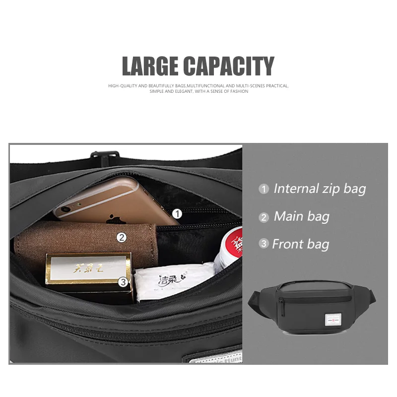 ARCTIC HUNTER мужская повседневная спортивная поясная сумка для коротких поездок