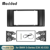 double 2 din car radio fascias for bmw 5 series e53 x5 e39 cd dvd gps stereo panel dash mount trim kit surrounded frame bezel
