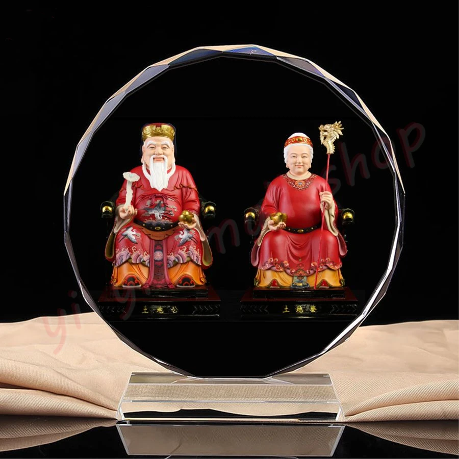 

Land, God statues of father-in-law and mother-in-law, God of fortune - land God land mother-in-law painting, crystal decoration