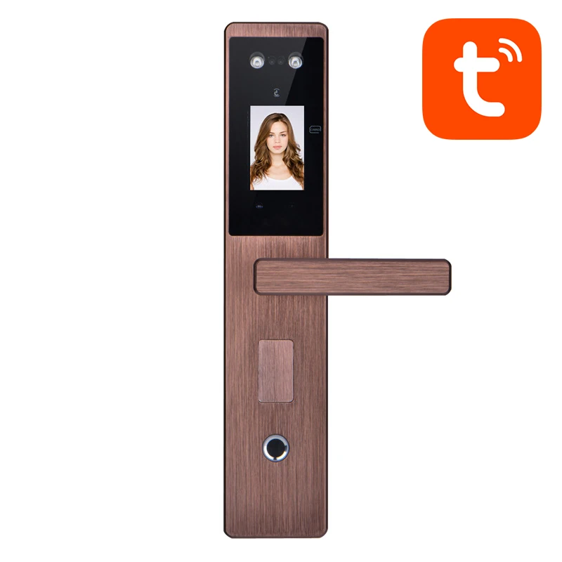 Smogoe Tuya App умный дверной замок с распознаванием лица полуавтоматический