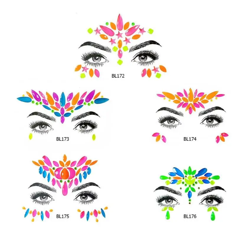 Блеск фестиваля вечерние уход за кожей лица макияж драгоценные камни стразы