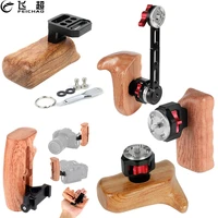 camera wooden handle grip left right side hand clamp m6 rosette arri mount extension arm nato rail for slr cage rig stabilizer