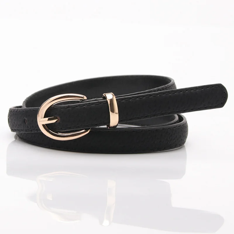 

Thin Leather Female Belt Strap Black White Brown Women Belts Ladies Dress Belt Girls Pants Jean Waist Belt ceinture femme riem