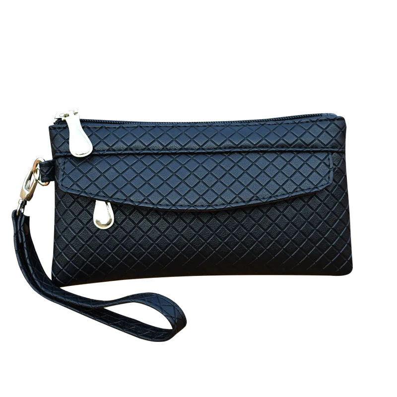 

Women's Clutches Embossed Plaid Pouch Casual Coin Purse Handbag women handbags women bag Solid Totes Zipper Flap