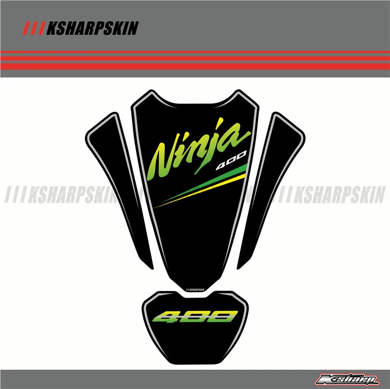 

3D ADESIVI Sticker Decal Emblem Protection Tank Pad Cas Cap Fit KAWASAKI NINJA 400 NINJA400 2018