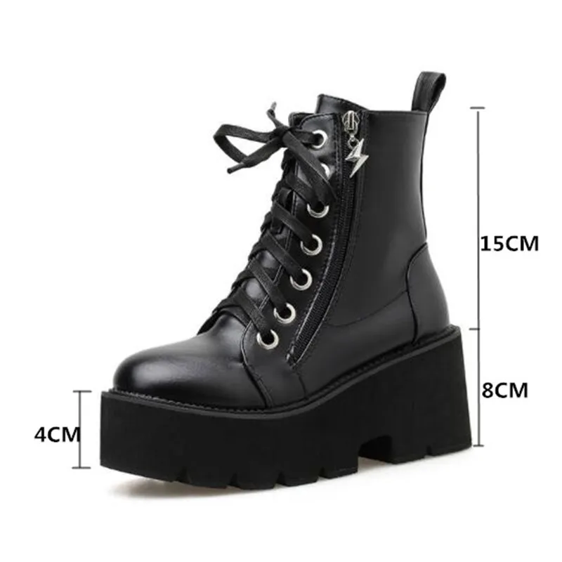 PXELENA винтажные байкерские ботинки в байкерском стиле готическом Женская Осенняя