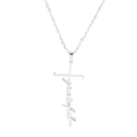 houwu inspiration jewelry trendy men stainless steel cross pendant necklace gold custom necklace religion jewelry factory