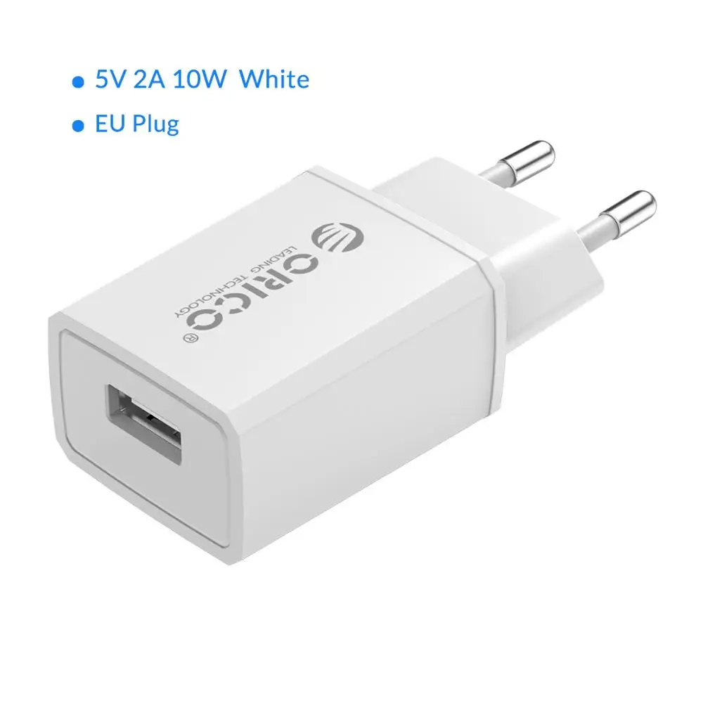 ORICO 5V1A 5V2A USB дорожное зарядное устройство, зарядное устройство для мобильного телефона, настенный адаптер с европейской вилкой для iPhone, samsung, Xiaomi, huawei - Тип штекера: 5V 2A 10W White CG10