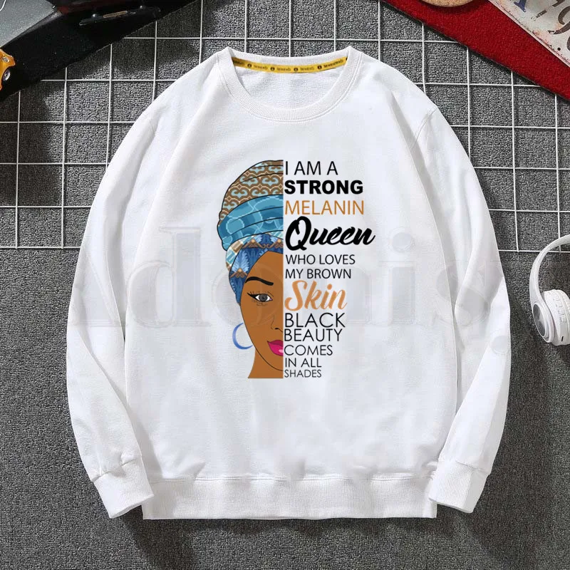 

Melanin Queen African History Month Curly Hair Spring Autumn Male Casual Hoodies Sweatshirts Men's Hoodies Sweatshirt Tops
