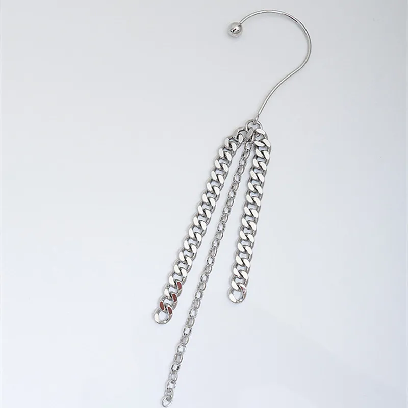 В стиле хип-хоп панк с бахромой Для мужчин серьги повесив металлической цепью без