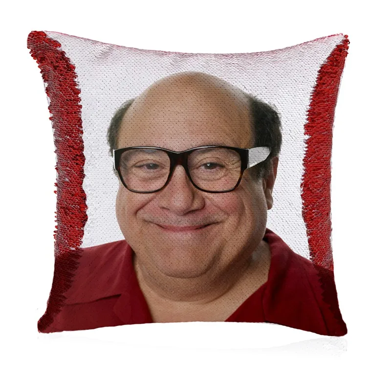 red Блесток Подушка «русалка» крышка Danny Devito Уход За Кожей Лица Забавные двухсторонняя волшебная, скидка, накидка для подушки, Цвет изменения 16x16 - Цвет: red