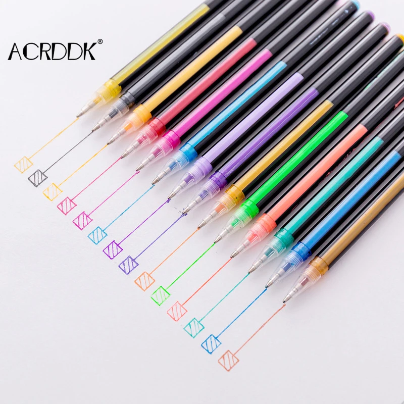 

12/16Pcs Glitter Gel Pens Vivid Colored Gouache Pens Doodling Crafts For Scrapbooking Make Card Coloring Books FC