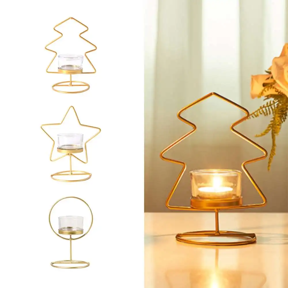 

1pc Golden Wrought Iron Candle Holder Ornaments Aromatherapy Candle Holder Cup Metal Candlesticks Home Decoration Art Gift
