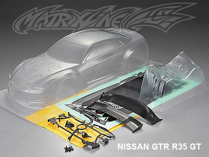 1 комплект GTR35 GT 1/10 1:10 drift RC PC корпус 195 ширина прозрачный чистый не окрашенный drift корпус RC hsp hpi trax Tamiya