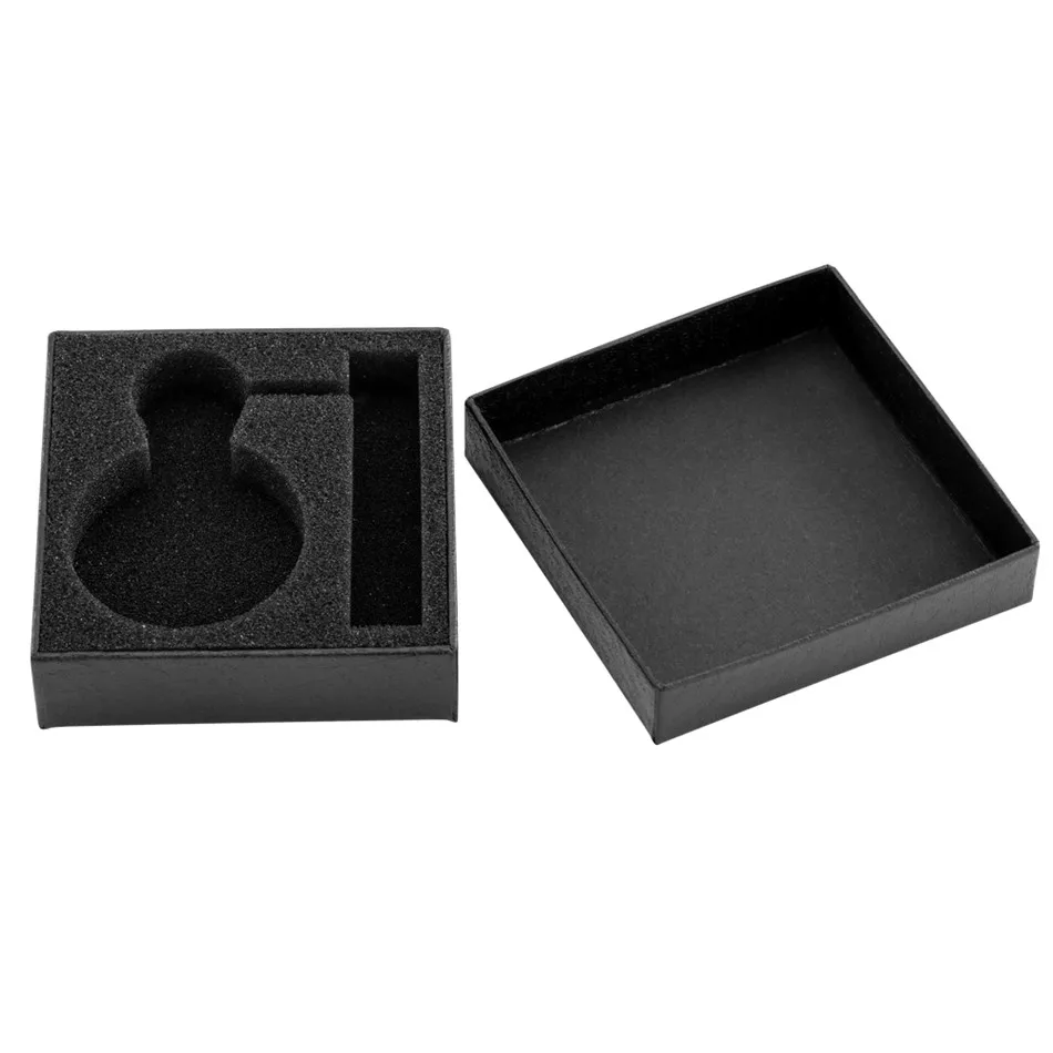 9*9*2.6cm Square Black Pocket Watch Box Paper Case Storage Gift Boxes Collect Velvet Bag