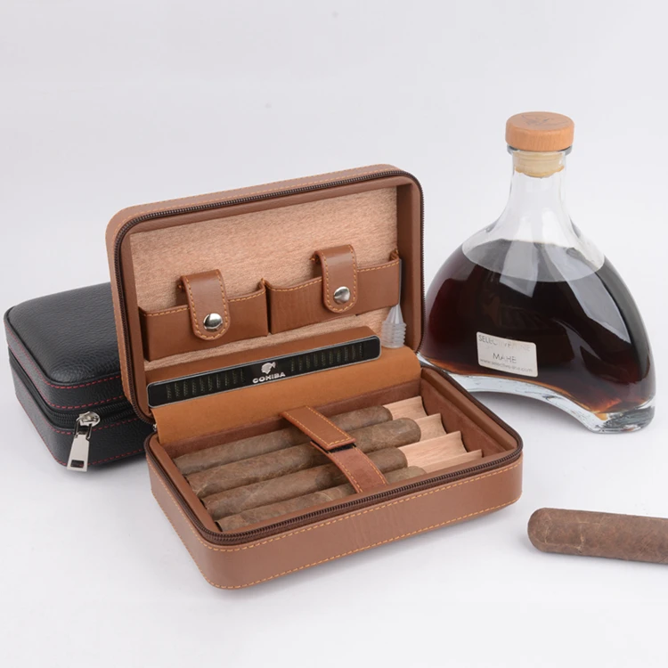 Новейшая версия Cohiba кожаный чехол для сигар портативный увлажнитель воздуха из кедрового дерева(без зажигалки