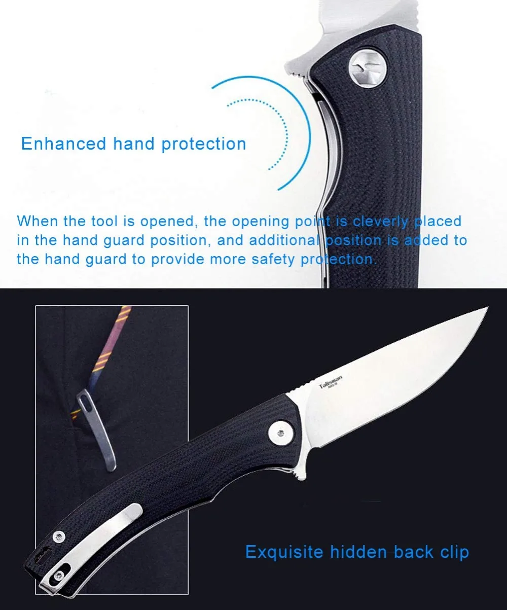 HARNDS CK9168 складной охотничий нож карманный нож для выживания Тактический G10 Ручка AUS-8A сталь 59HRC для работы Пешие прогулки на открытом воздухе