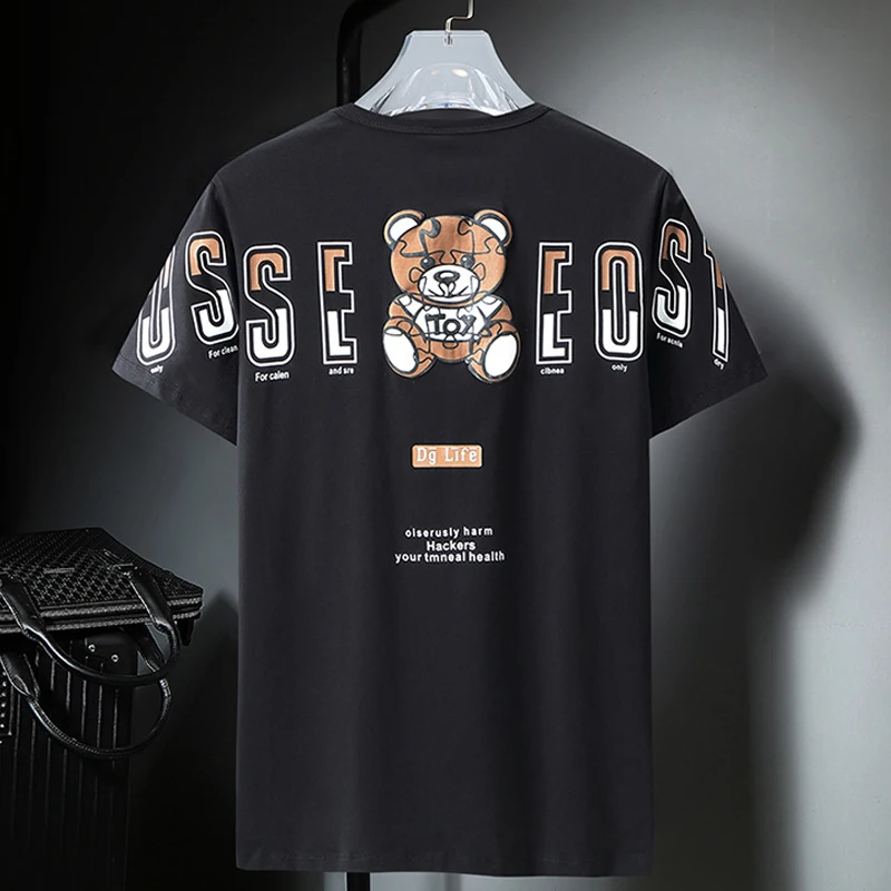 Мешковатая футболка 10XL размера плюс мужская летняя с коротким рукавом модная