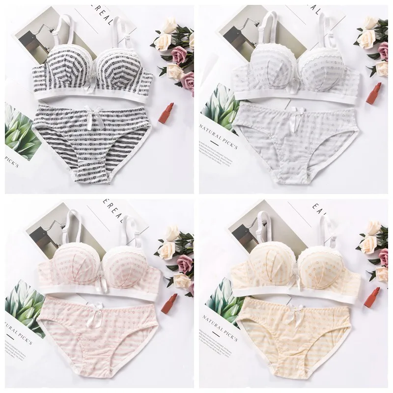 Женский полосатый принт модный Удобный Комплект бюстгальтеров сексуальный