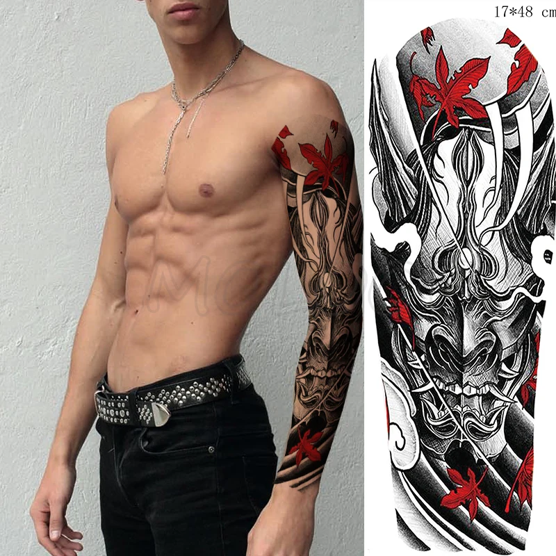 Водостойкая временная татуировка на всю руку наклейка цветок хризантемы в