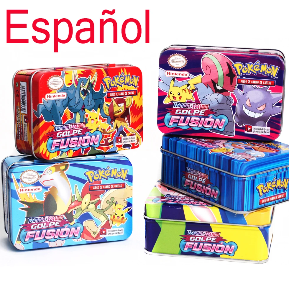 

Spanish Version 42/54set Pokemon Cards Iron Box TAKARA TOMY Battle Games Hobby Hobby Collectibles Game Collection Anime Card