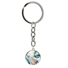 Цепочка для ключей, цветной брелок с абстрактным изображением зыбучих песков, 20 мм, кольцо с круглым песком, Ювелирное Украшение для художника