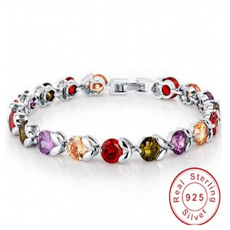 

Handmade LUxury Bracelet Round 5A cubic zirconia Rose Gold Filled Engagement Wedding Bracelets for women Bridal Gift