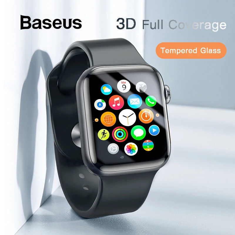 Тонкое защитное стекло Baseus 0,23 мм для Apple Watch 1 2 3 4 5 3D полное покрытие закаленное стекло для iWatch 4 3 2 Защита экрана