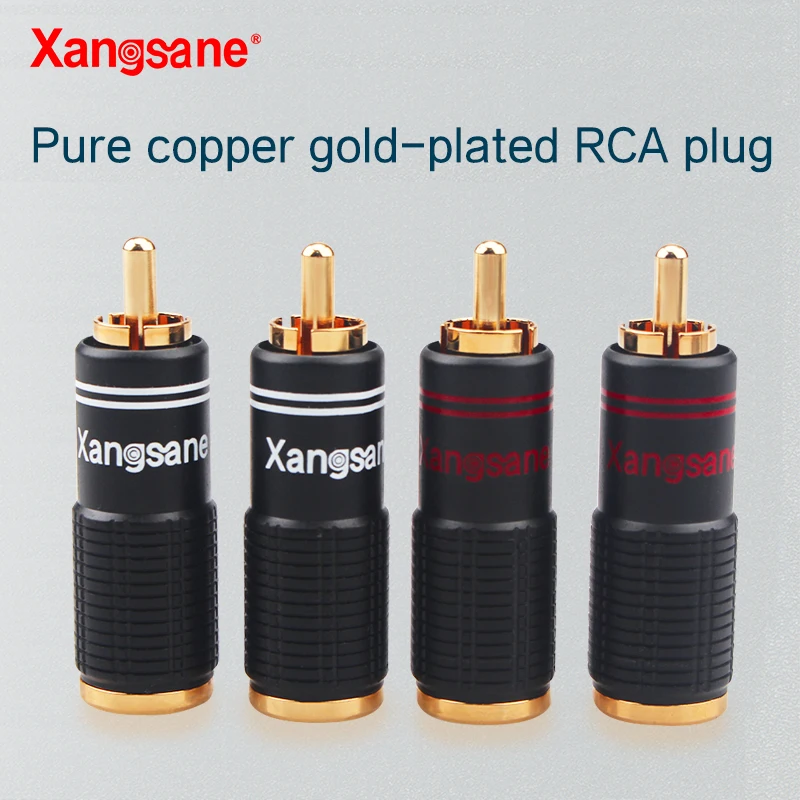 4PCS RCA Plug Pure Copper Gold-plated Audio Signal Cable Hifi DIY CD Player Amplifier |