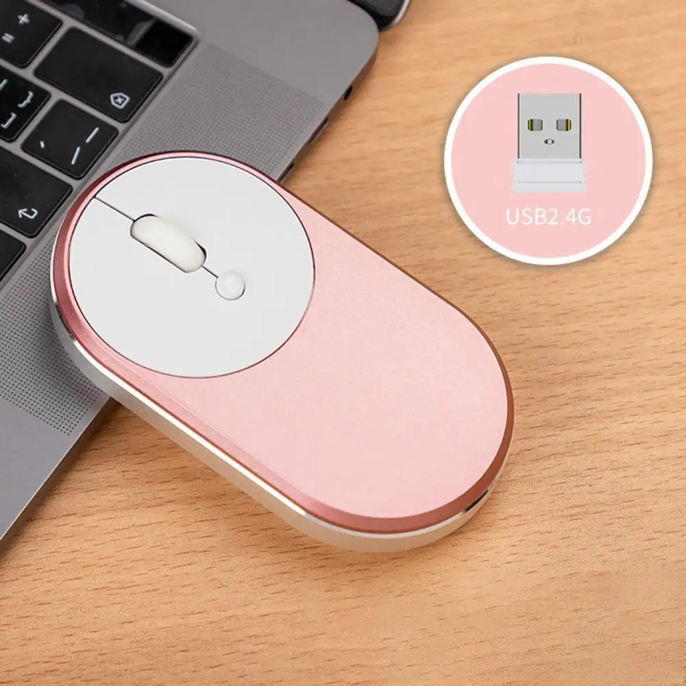 

M1 Wireless Silent Mouse 4 Keys Ultra-thin Mini Mouse Aluminum Alloy Frame 2.4GHz 1600DPI Rechargeable Plug Play Silent Mouse
