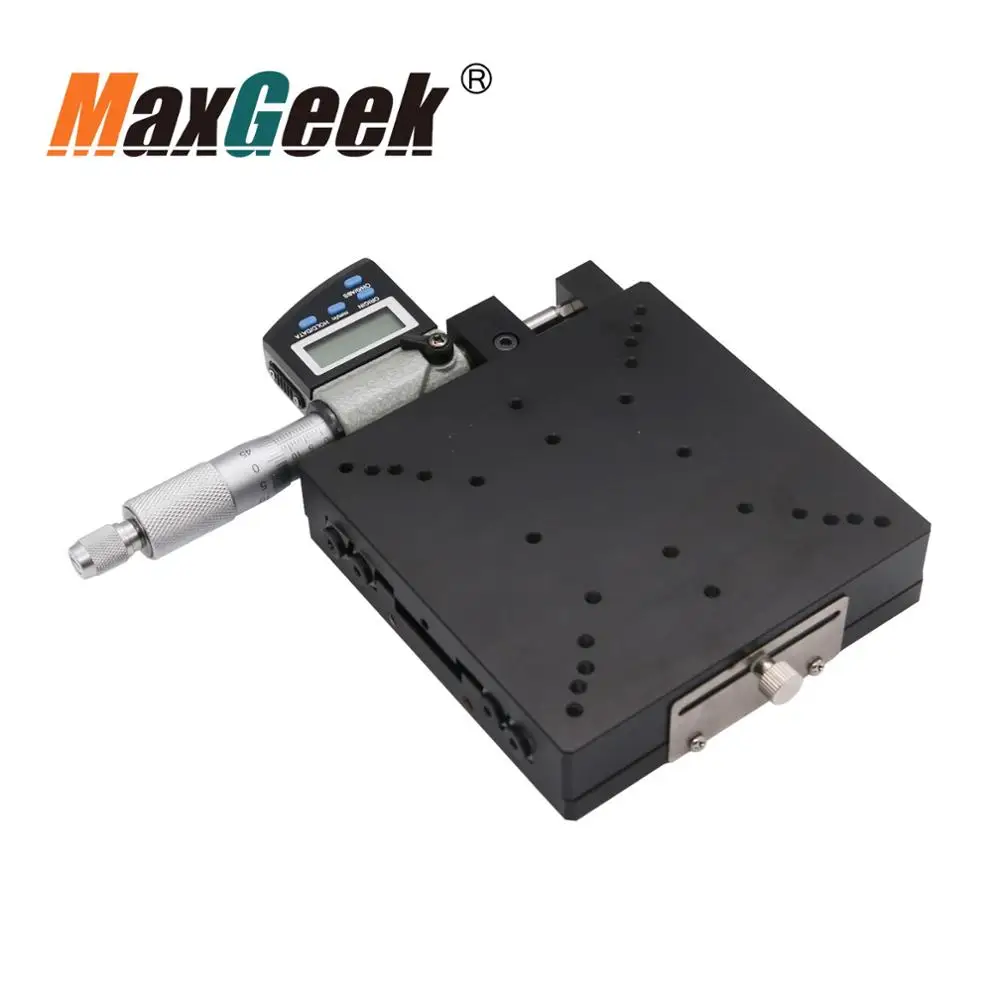 

Maxgeek SEMX120-AS X-Axis Manual Linear Stage High Precision 120*120mm with Digital Micrometer LCD Display