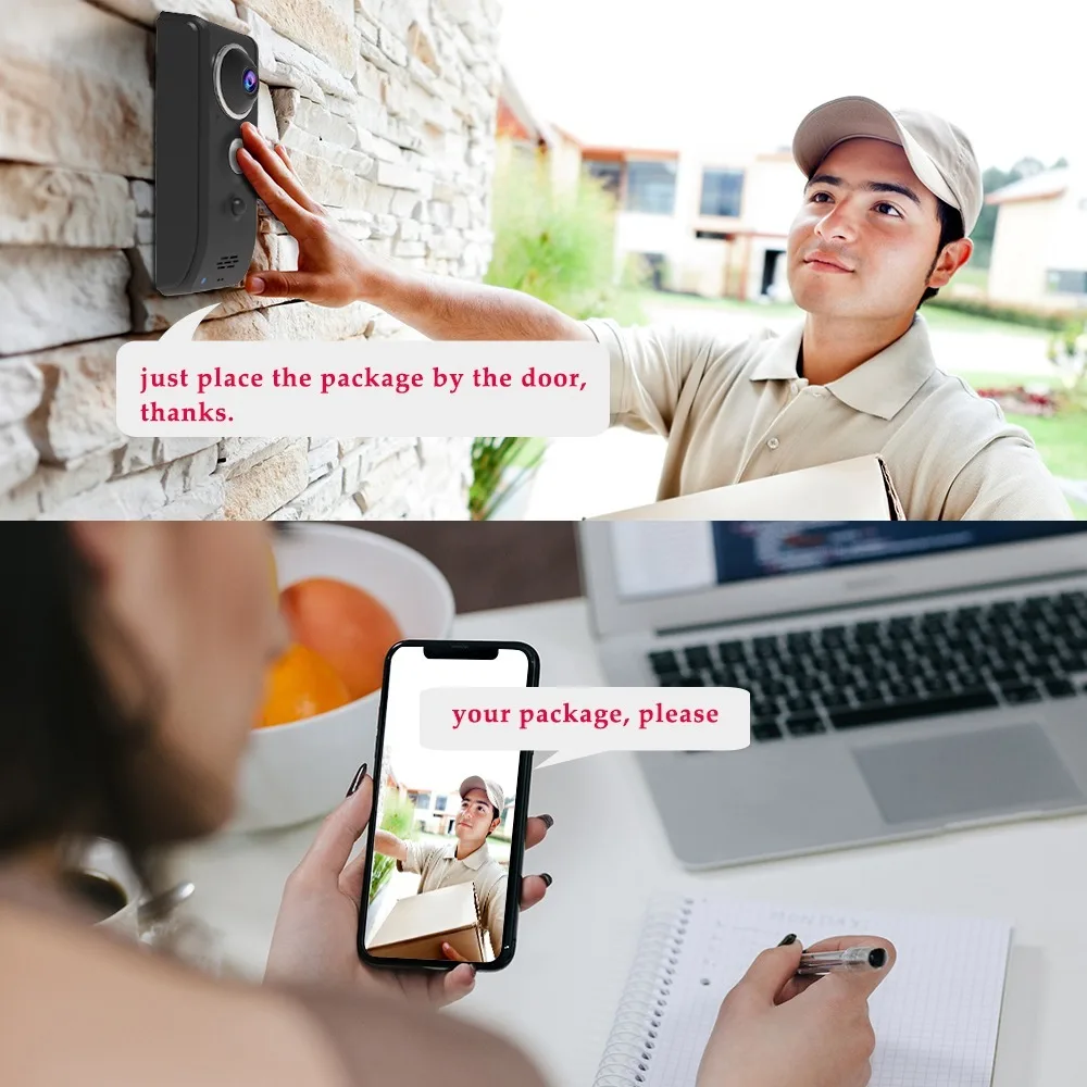 Vstarcam Smart WiFi Video Doorbell Camera Waterproof 720P HD Door Bell 2 Way Intercom Phone APP Control | Безопасность и защита